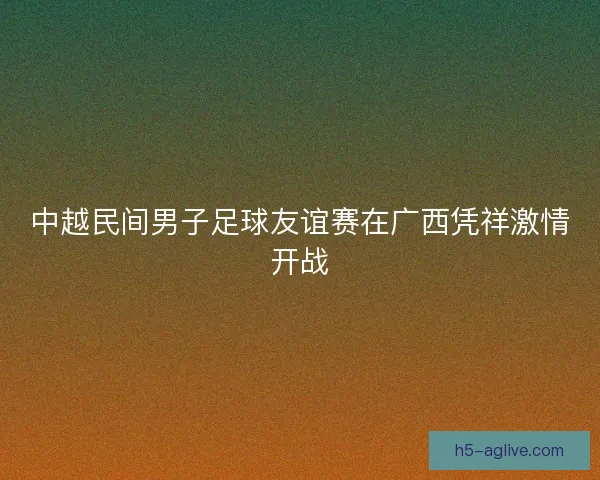 中越民间男子足球友谊赛在广西凭祥激情开战